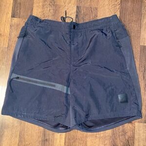 Gymshark Retake Woven Nylon 6 inch‎ Shorts Black Medium Zipper Pockets Utility